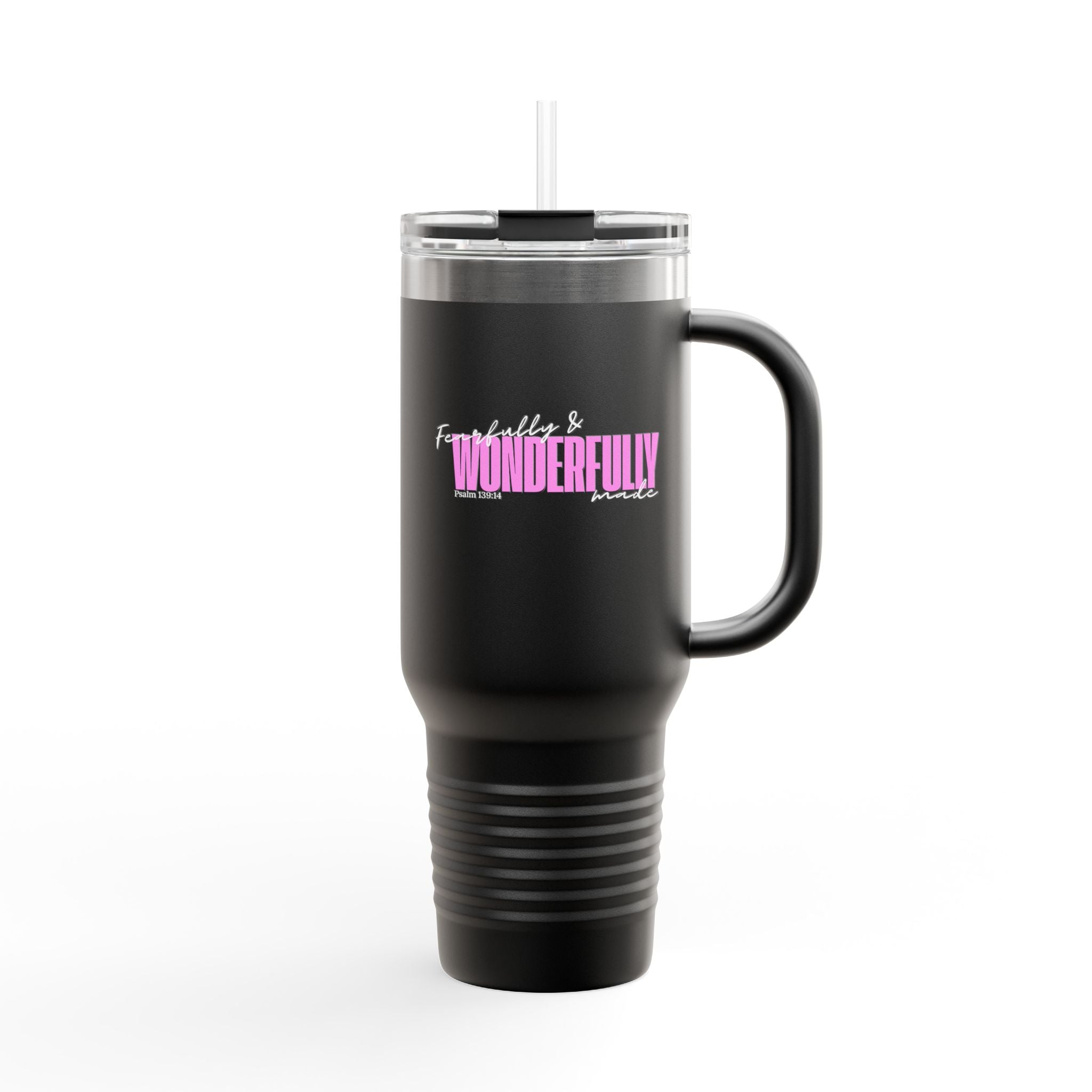 40oz Insulated  'Wonderfully' Stainless Tumbler with Straw