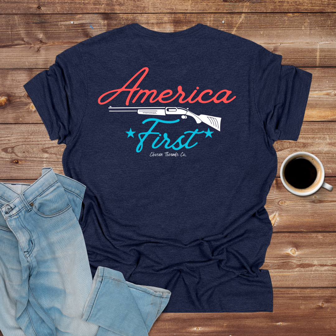 America First Rifle Graphic T-Shirt