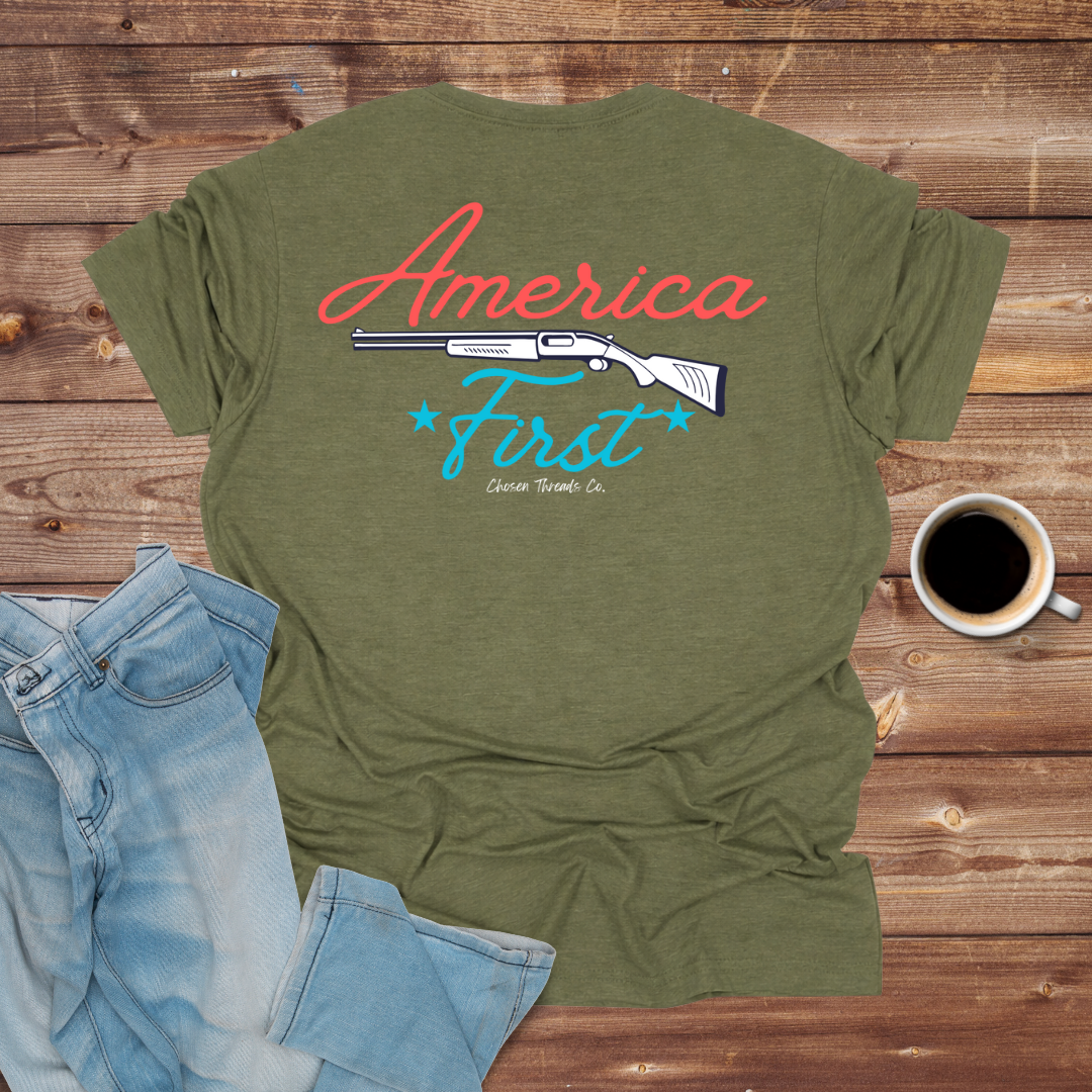 America First Rifle Graphic T-Shirt