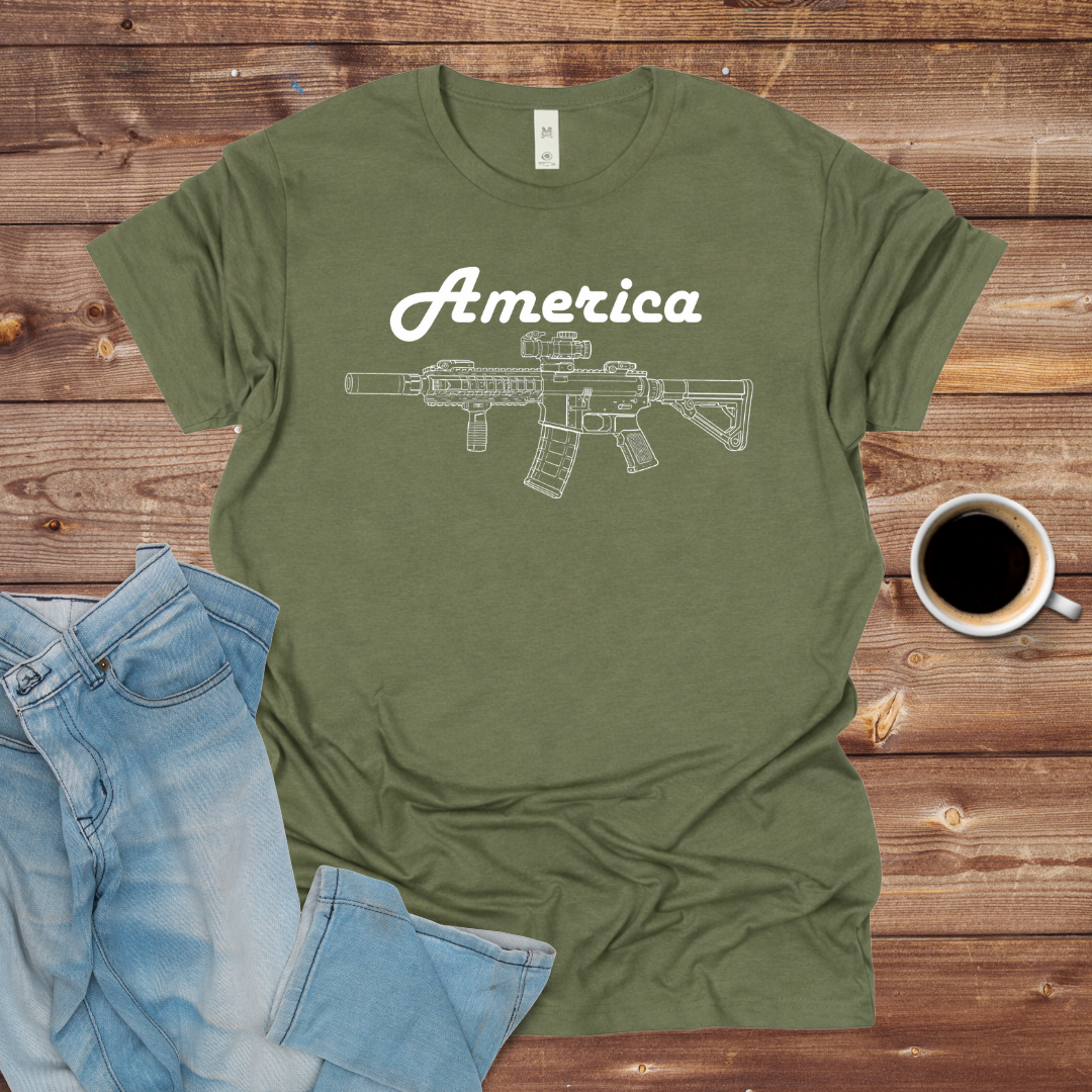America Rifle Graphic T-Shirt