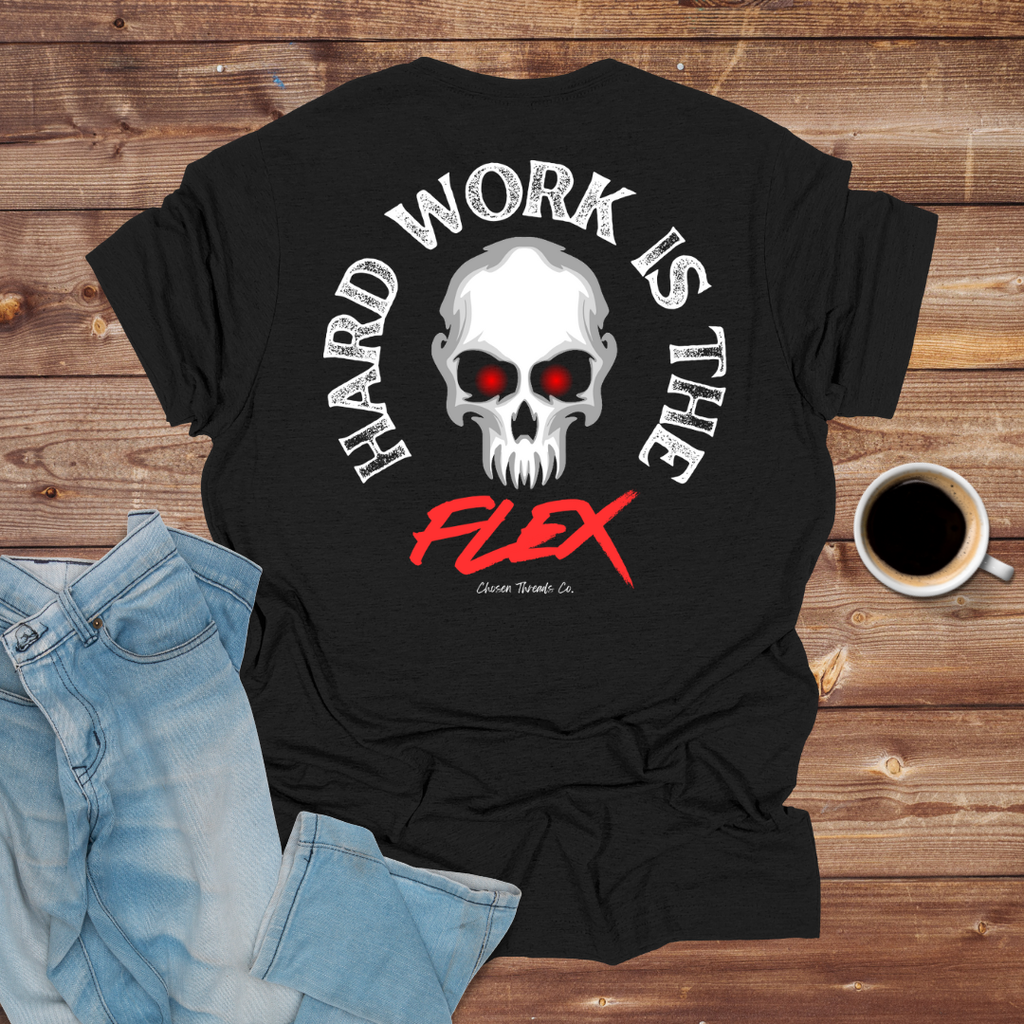 Skull 'Hard Work Is The Flex' Graphic T-Shirt