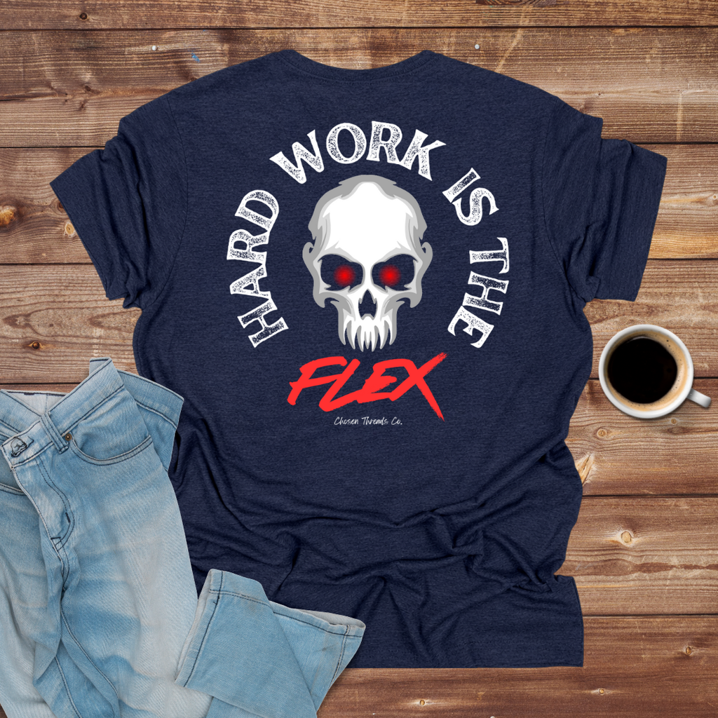 Skull 'Hard Work Is The Flex' Graphic T-Shirt