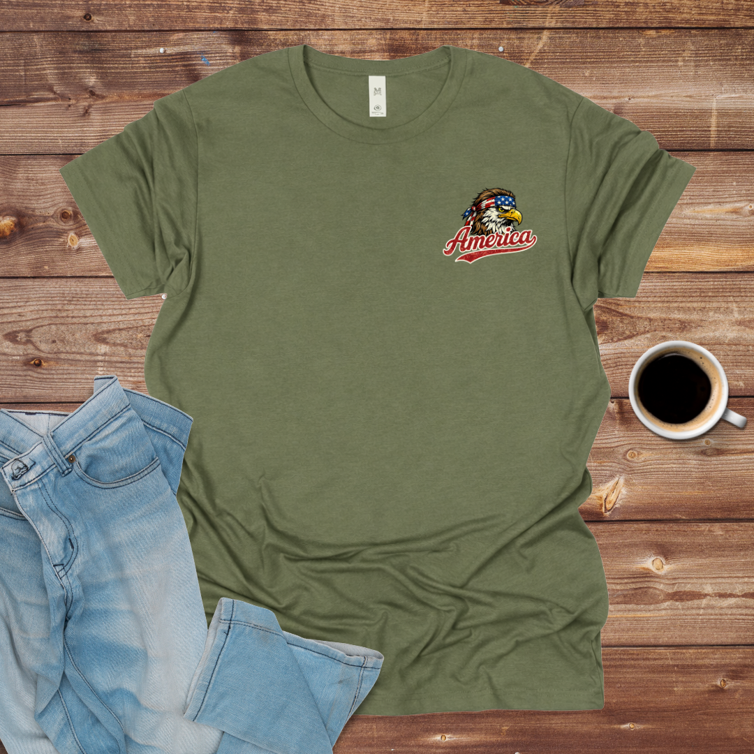 Patriotic Bald Eagle Graphic T-Shirt
