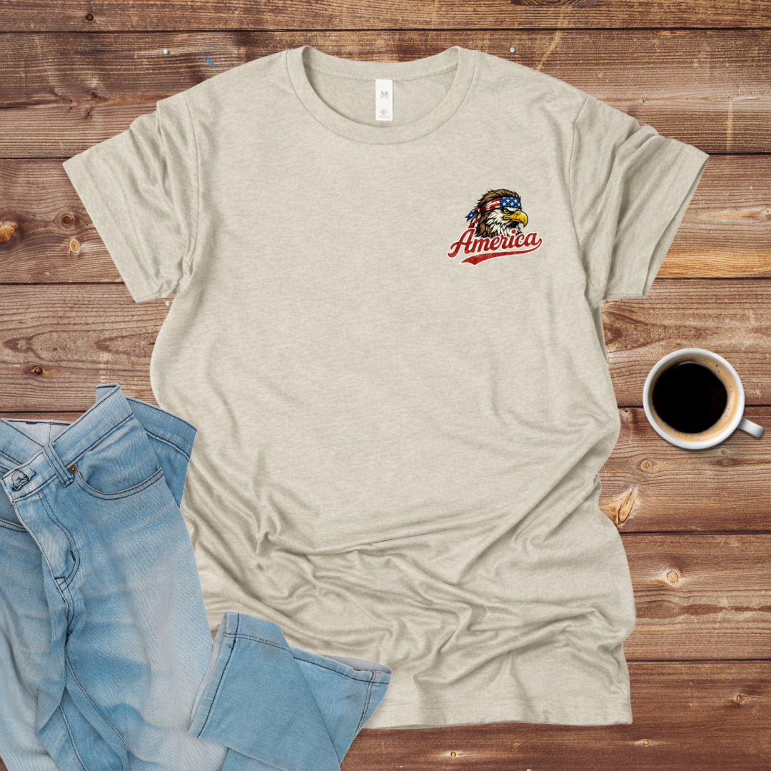 Patriotic Bald Eagle Graphic T-Shirt