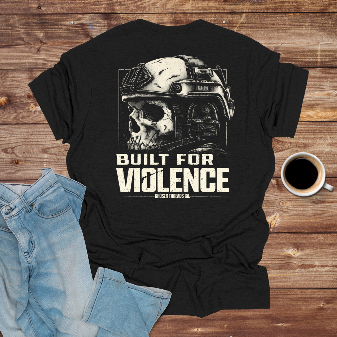 Built for Violence Skull Helmet T-Shirt
