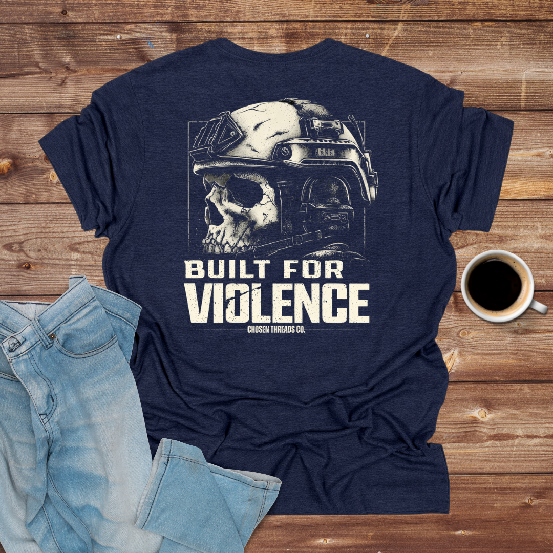 Built for Violence Skull Helmet T-Shirt
