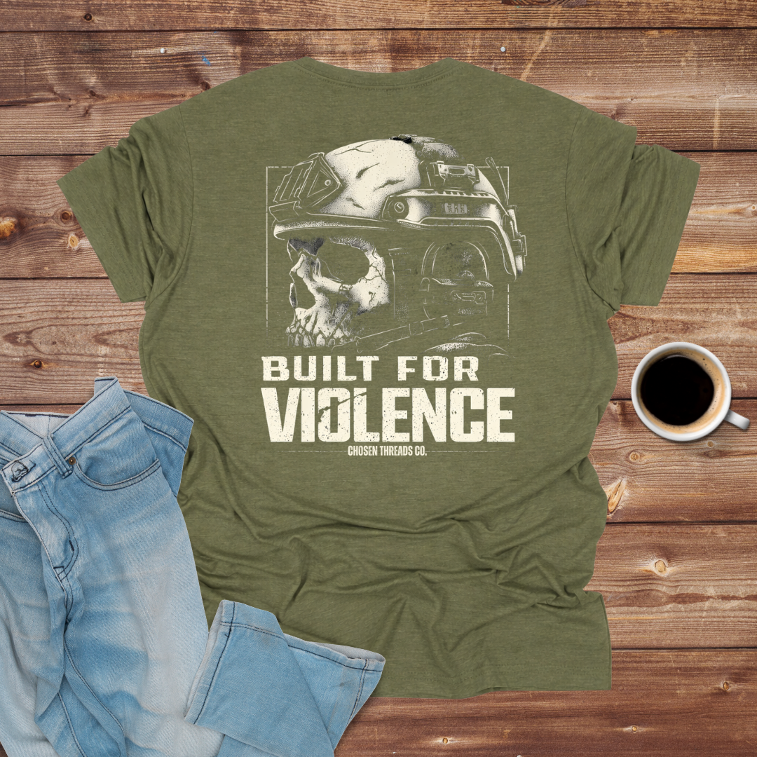 Built for Violence Skull Helmet T-Shirt