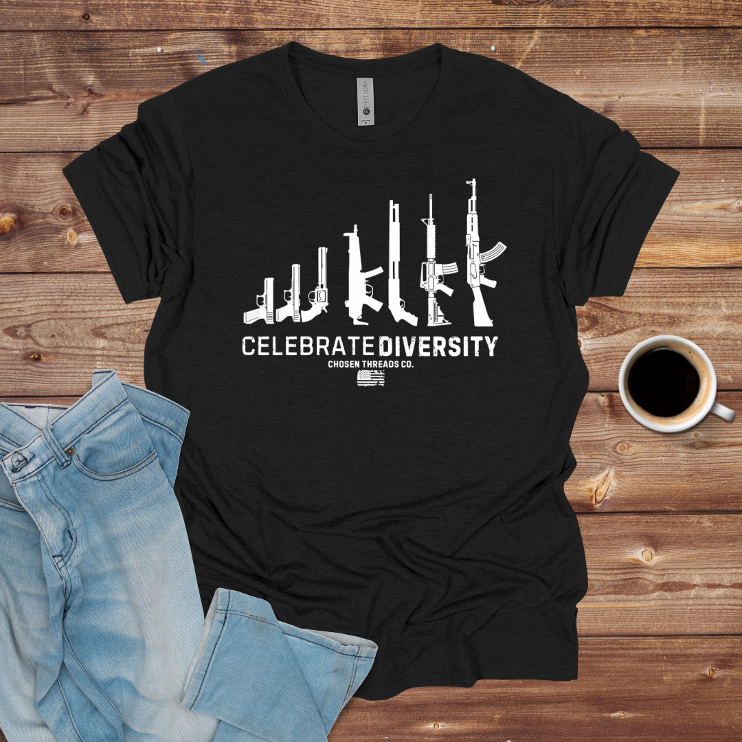 Celebrate Diversity Gun Silhouette T-Shirt