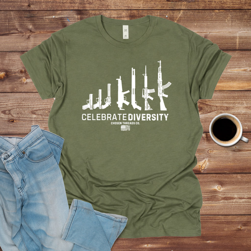 Celebrate Diversity Gun Silhouette T-Shirt