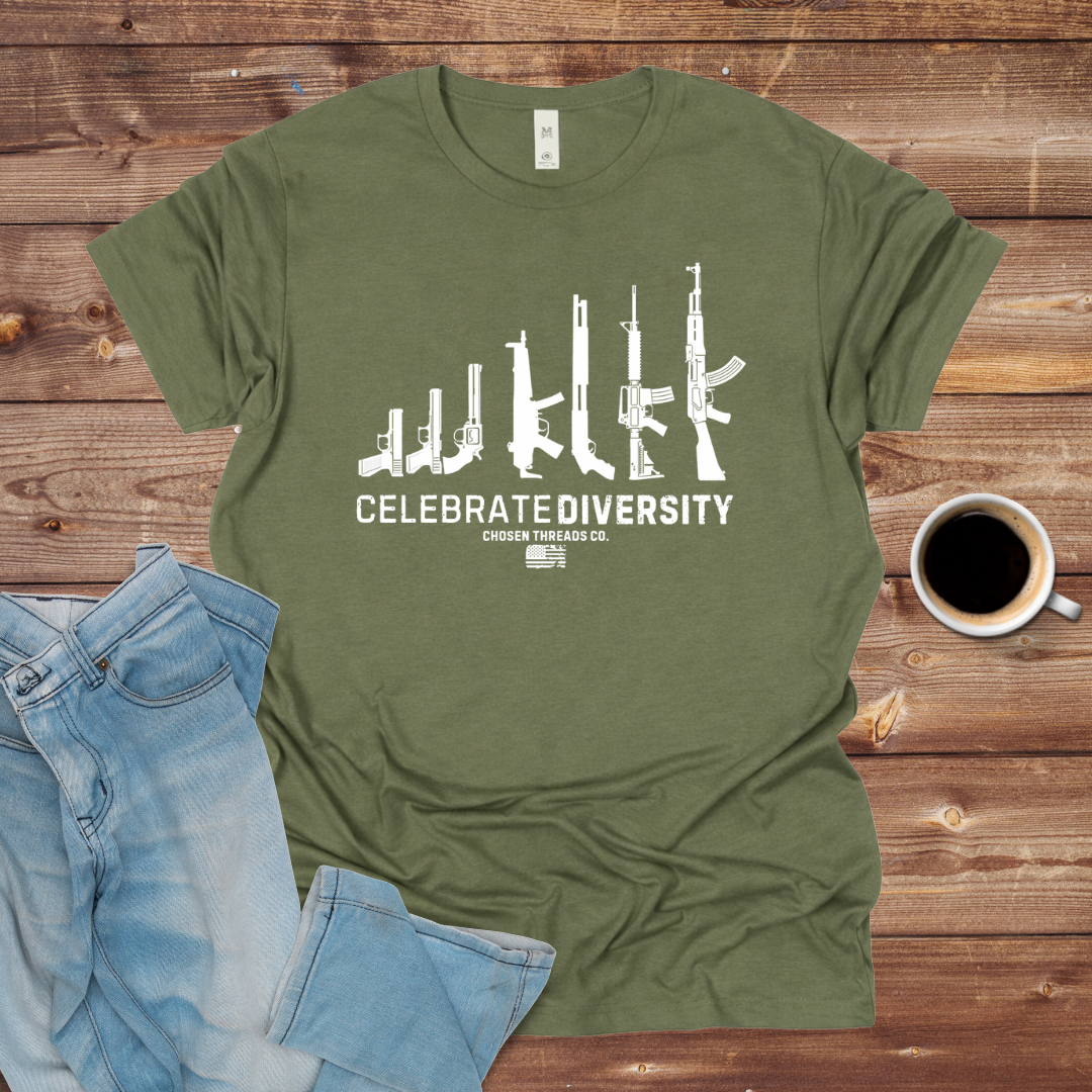 Celebrate Diversity Gun Silhouette T-Shirt