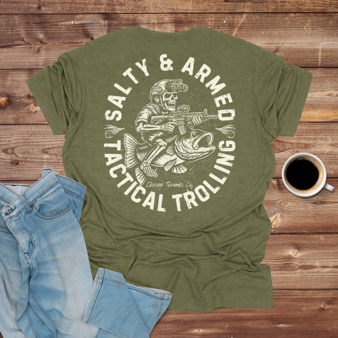 Salty & Armed Tactical Trolling T-Shirt