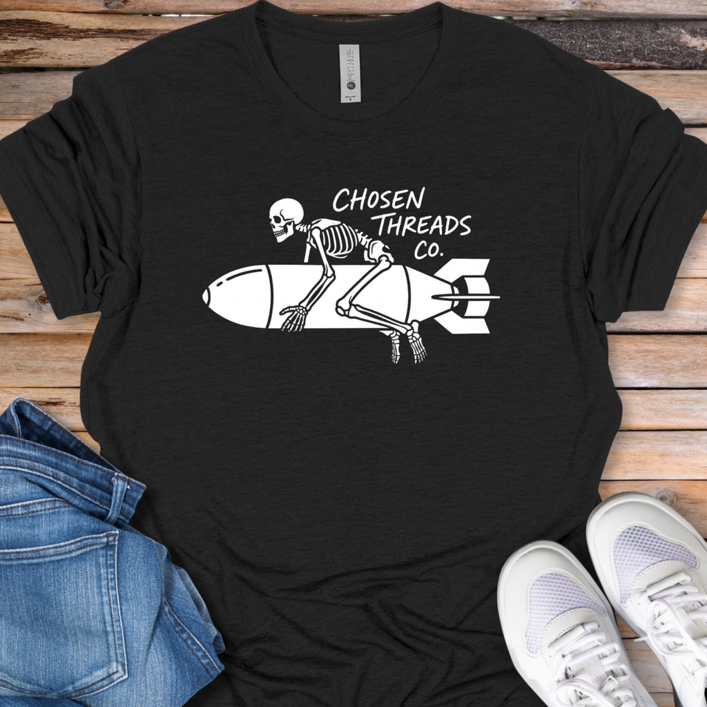 Skeleton Riding Bomb T-Shirt