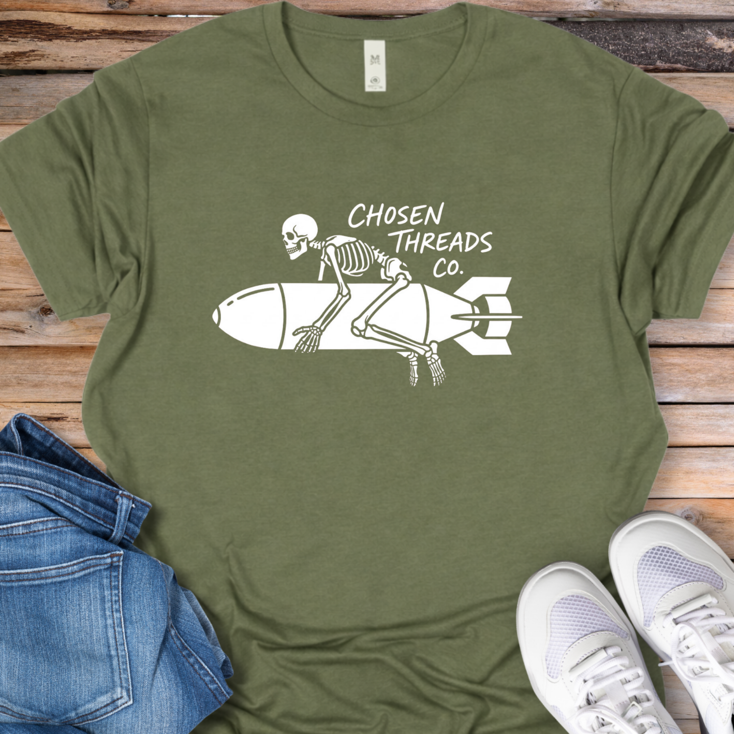 Skeleton Riding Bomb T-Shirt