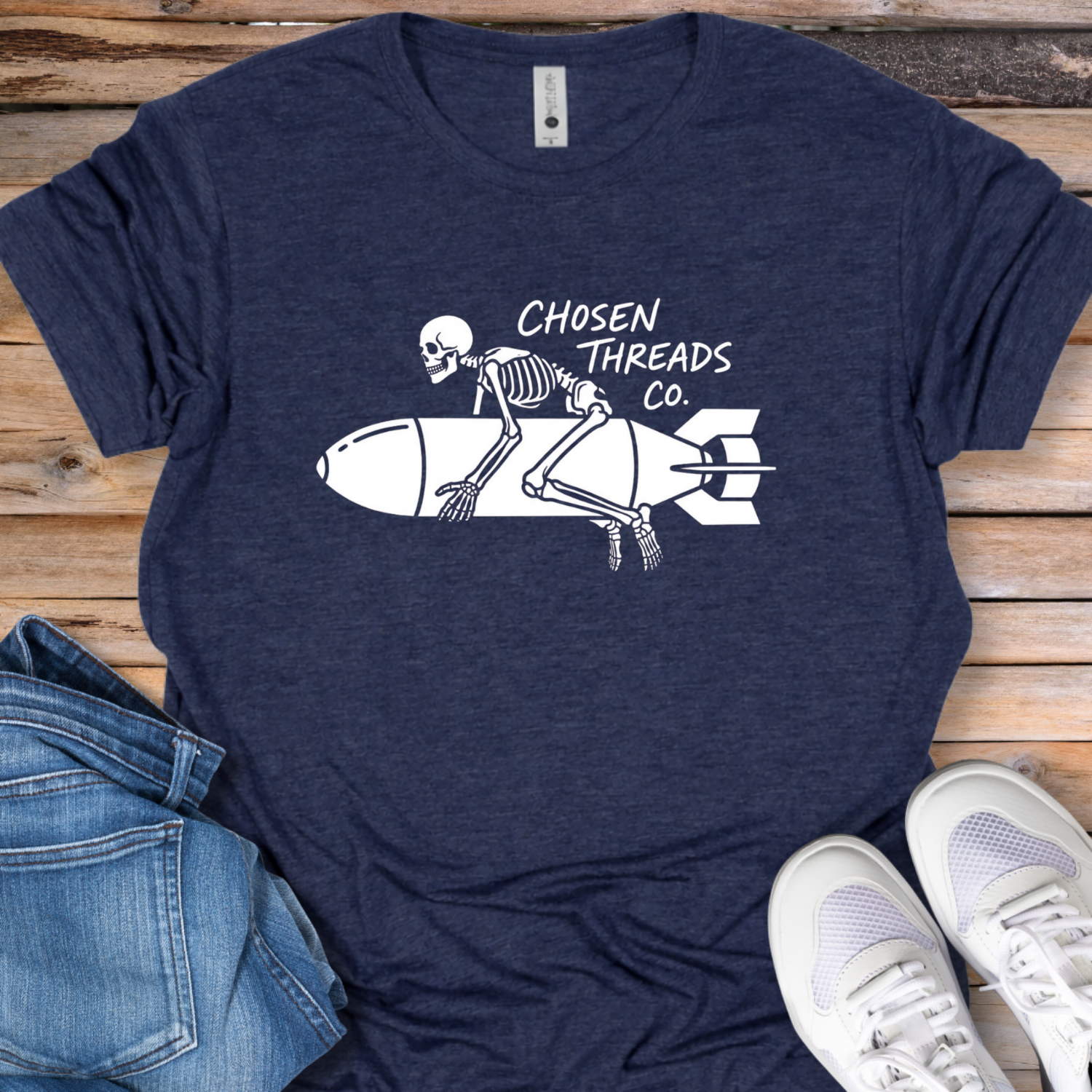 Skeleton Riding Bomb T-Shirt