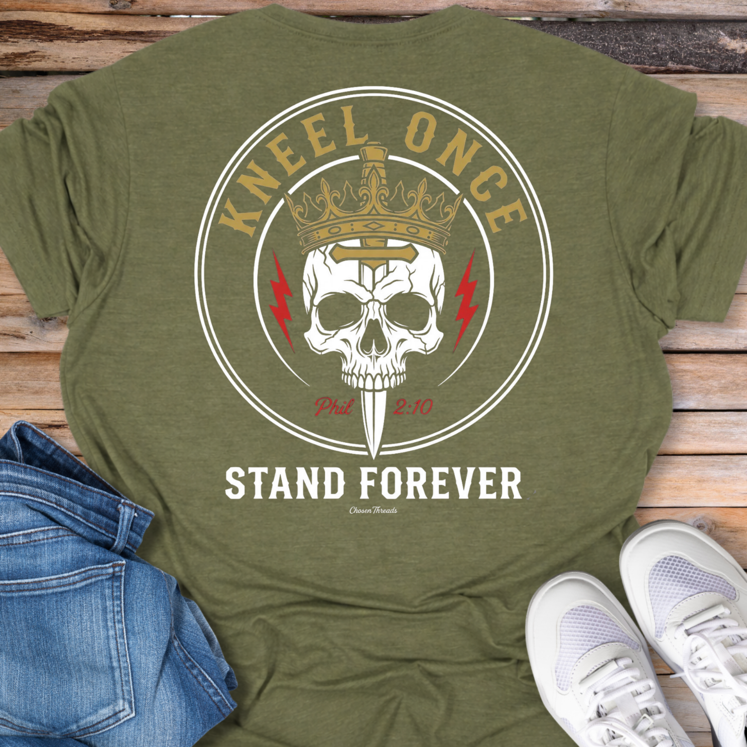 Kneel Once Skull T-Shirt