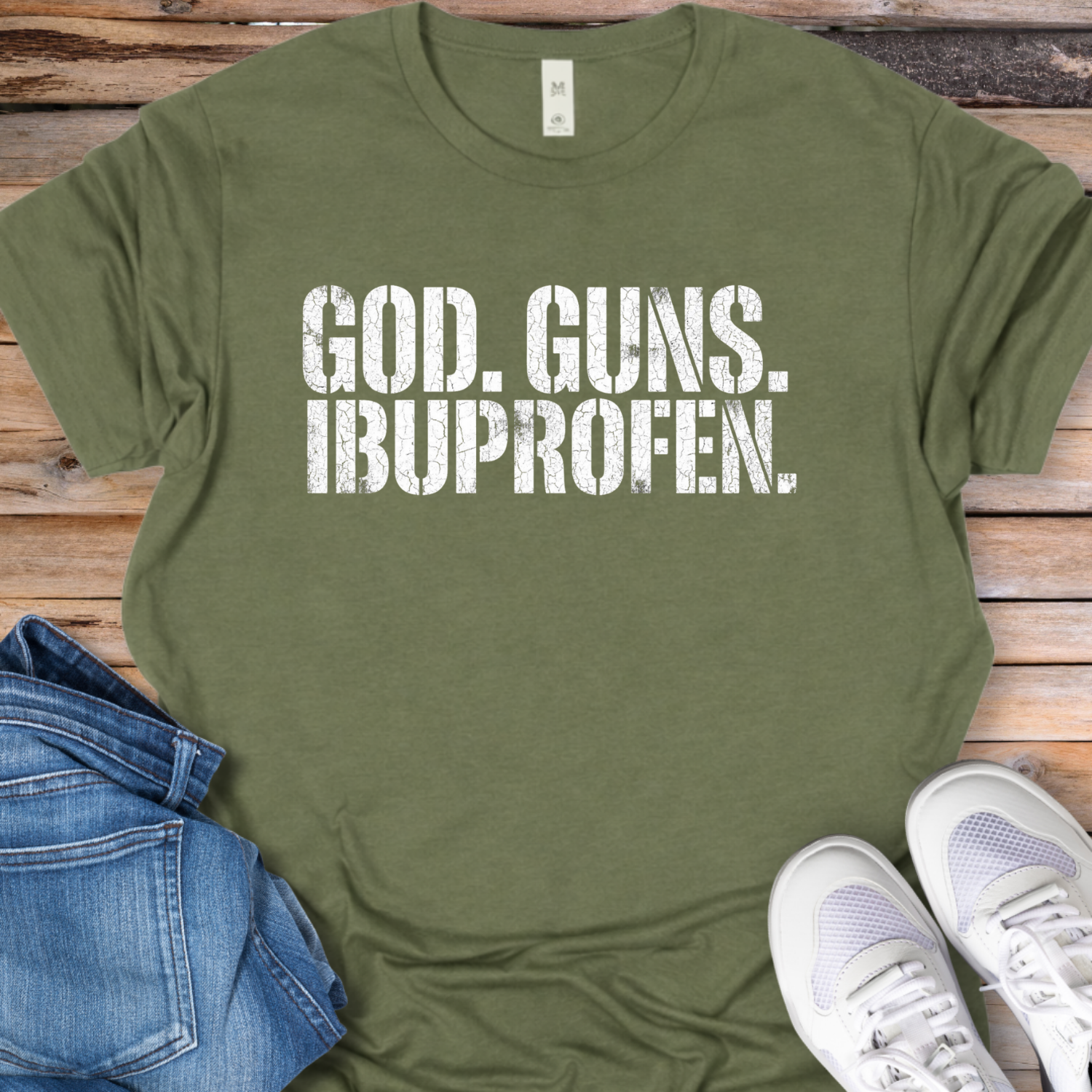 God. Guns. Ibuprofen. Graphic T-Shirt