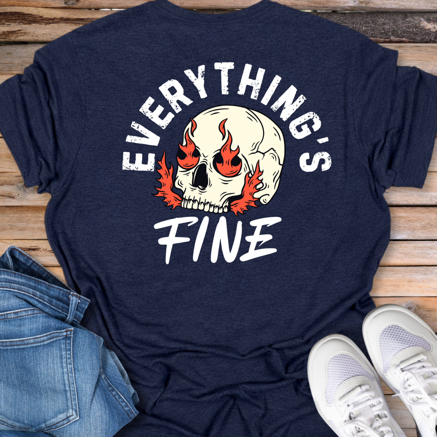 Everything's Fine Skull T-Shirt