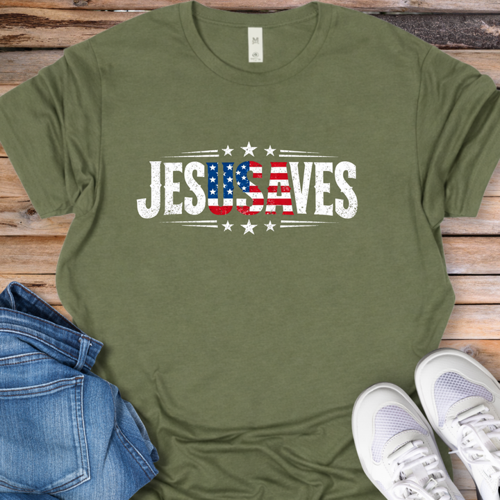 Jesus Saves Patriotic T-Shirt