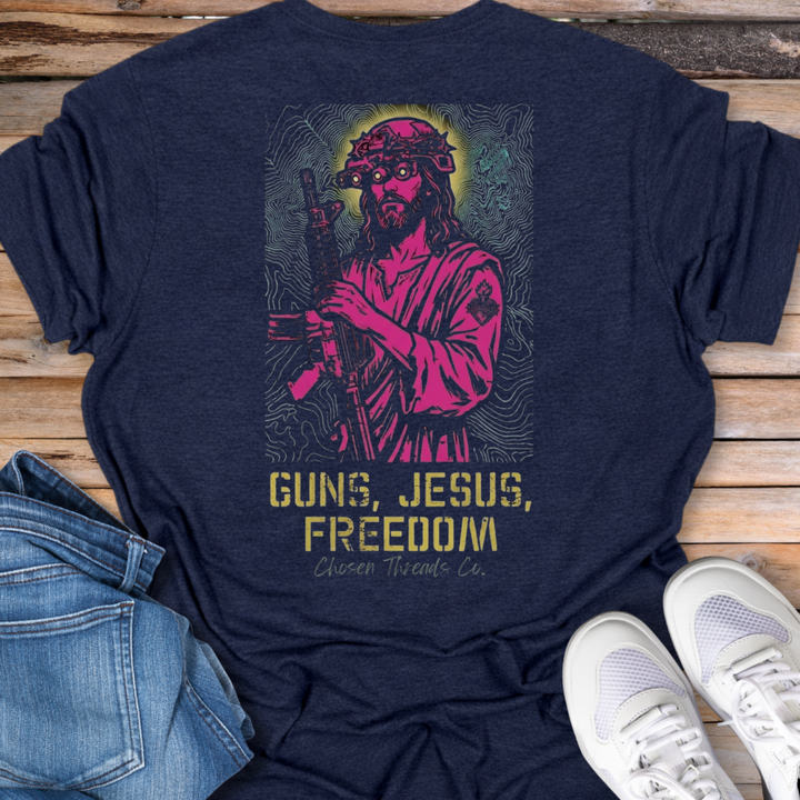 Guns, Jesus, Freedom Graphic T-Shirt