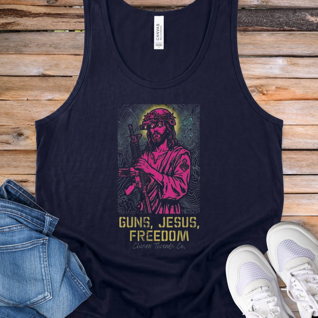 Guns, Jesus, Freedom Tank Top