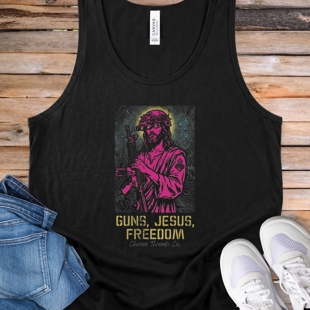 Guns, Jesus, Freedom Tank Top
