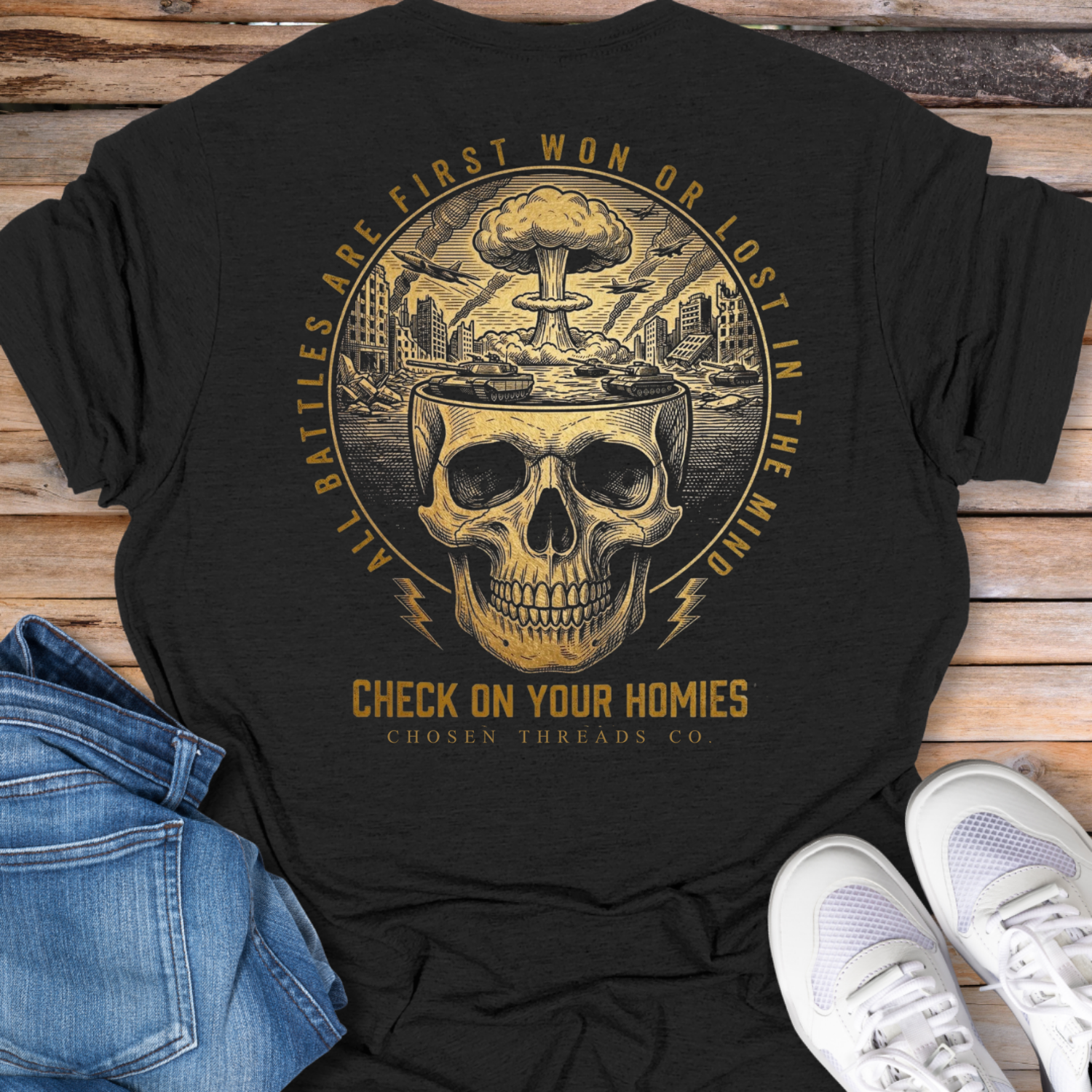 Check On Your Homies Skull T-Shirt