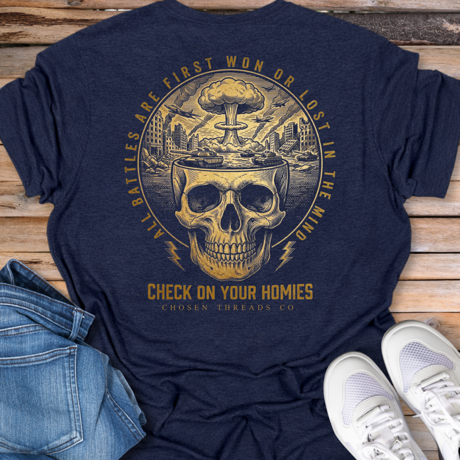 Check On Your Homies Skull T-Shirt