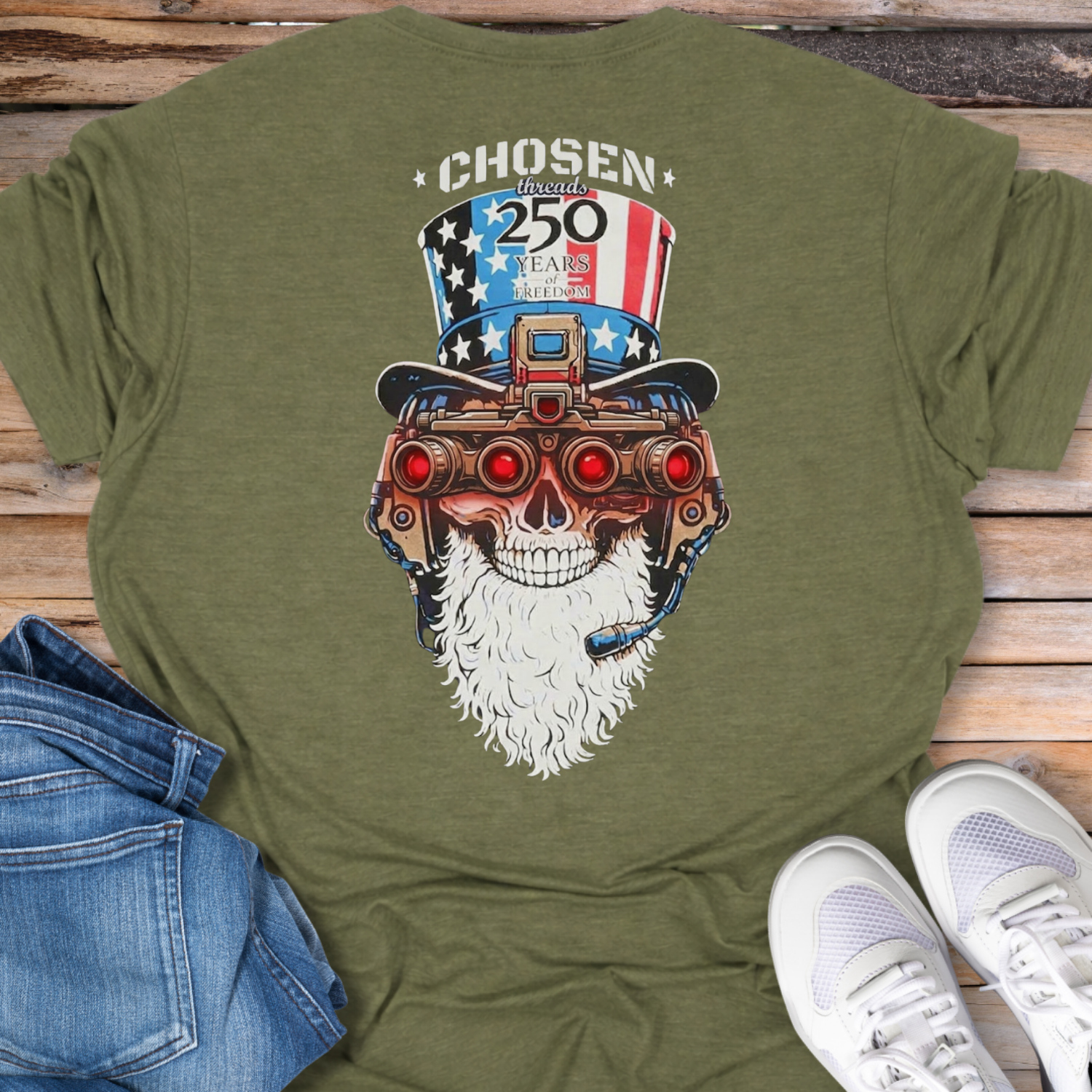 Patriotic Skull 250 Years T-Shirt