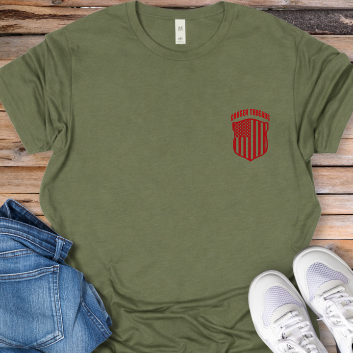 Chosen Threads American Flag Helmet T-Shirt