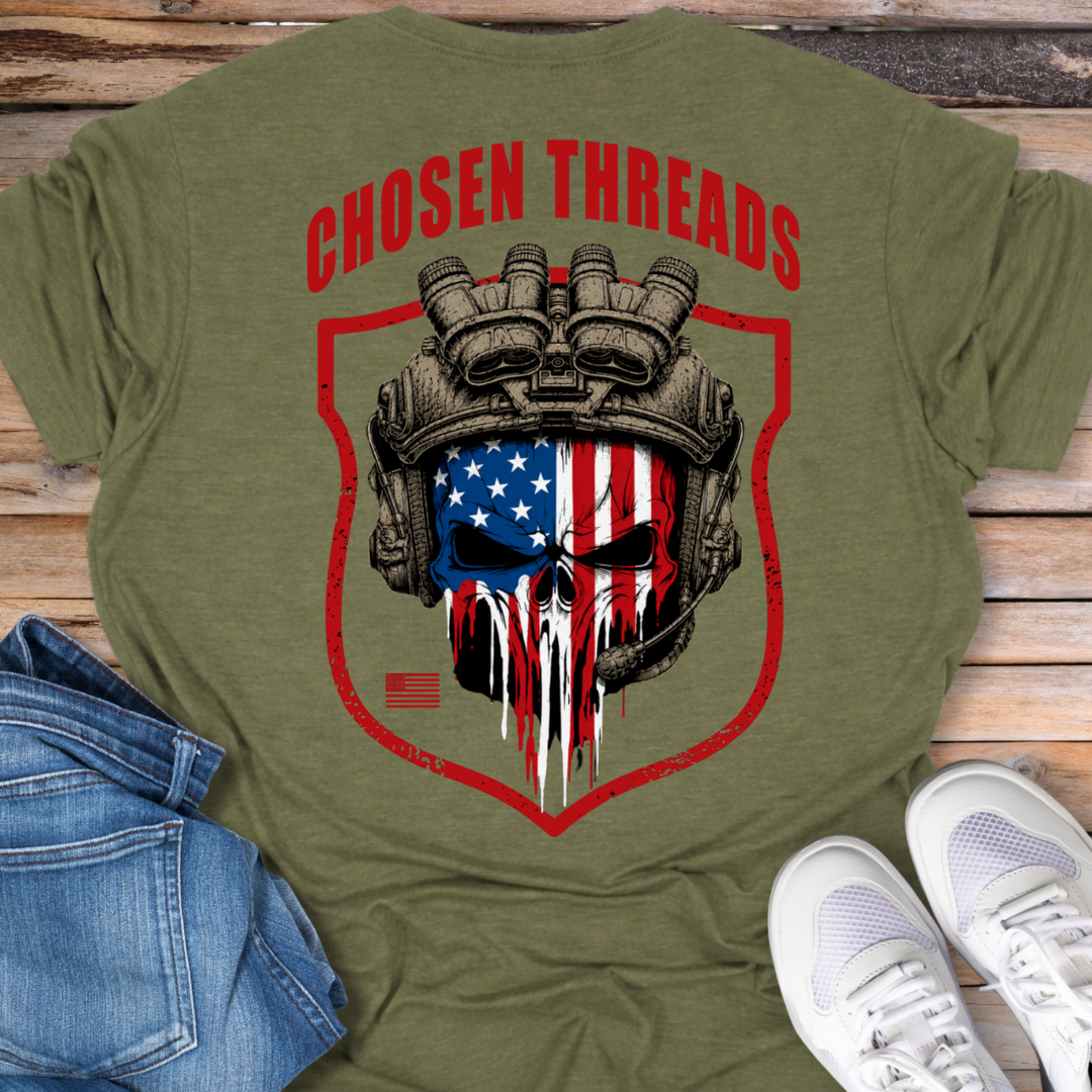 Chosen Threads American Flag Helmet T-Shirt
