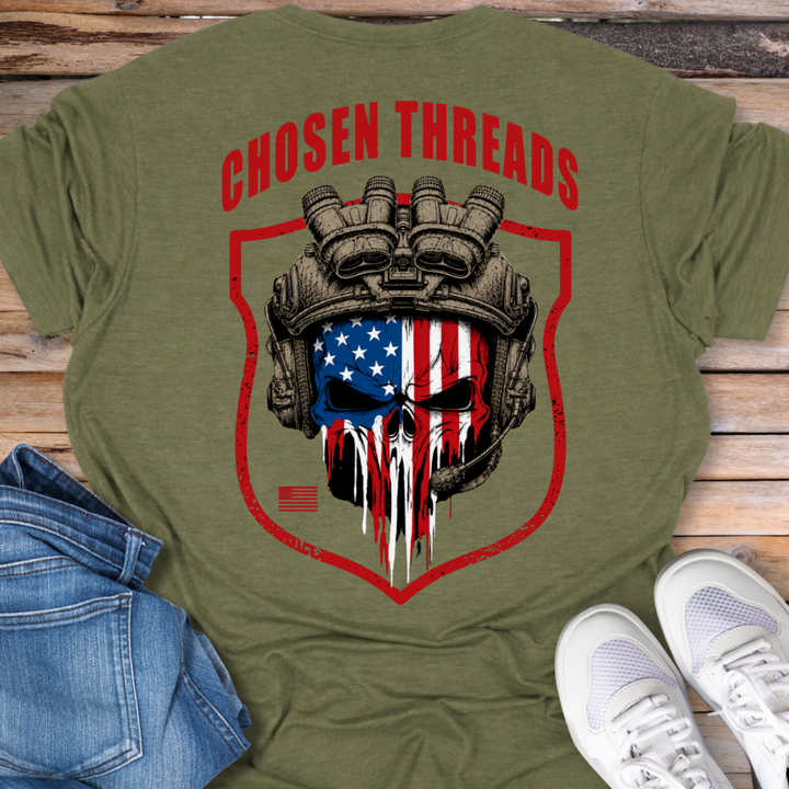 Chosen Threads American Flag Helmet T-Shirt
