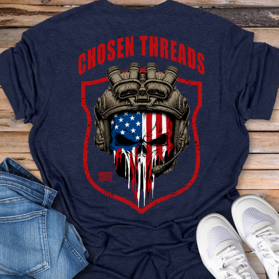 Chosen Threads American Flag Helmet T-Shirt