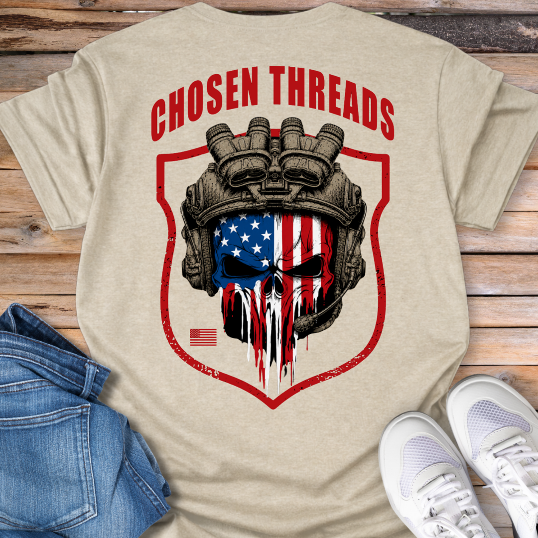 Chosen Threads American Flag Helmet T-Shirt