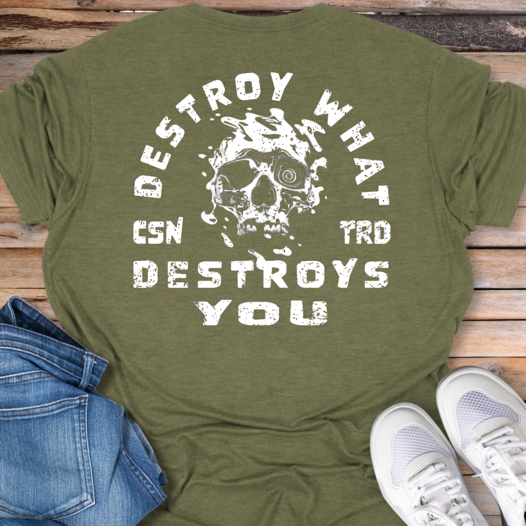 Destroy What Destroys You Skull Graphic T-Shirt