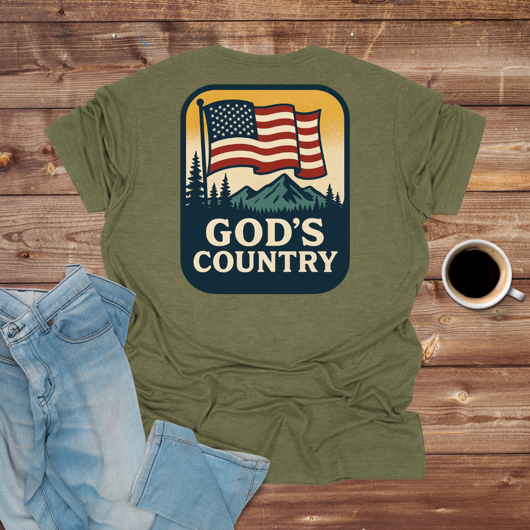 God's Country Rustic Flag T-Shirt