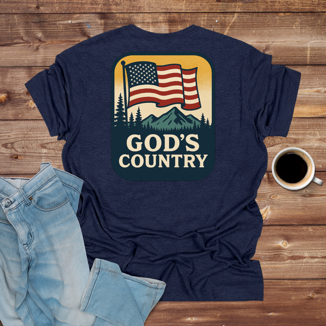 God's Country Rustic Flag T-Shirt