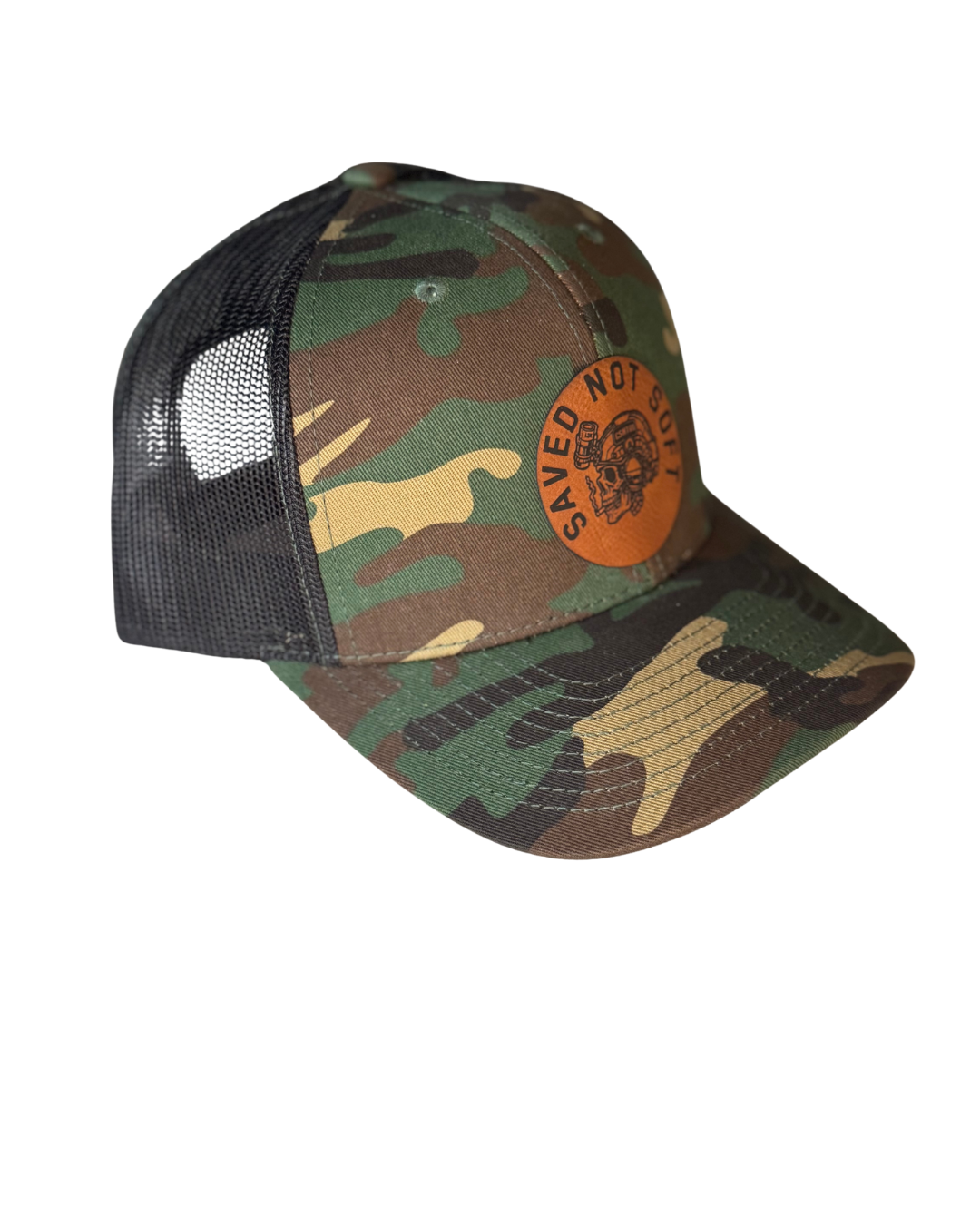 Camo Saved Not Soft Snapback Hat