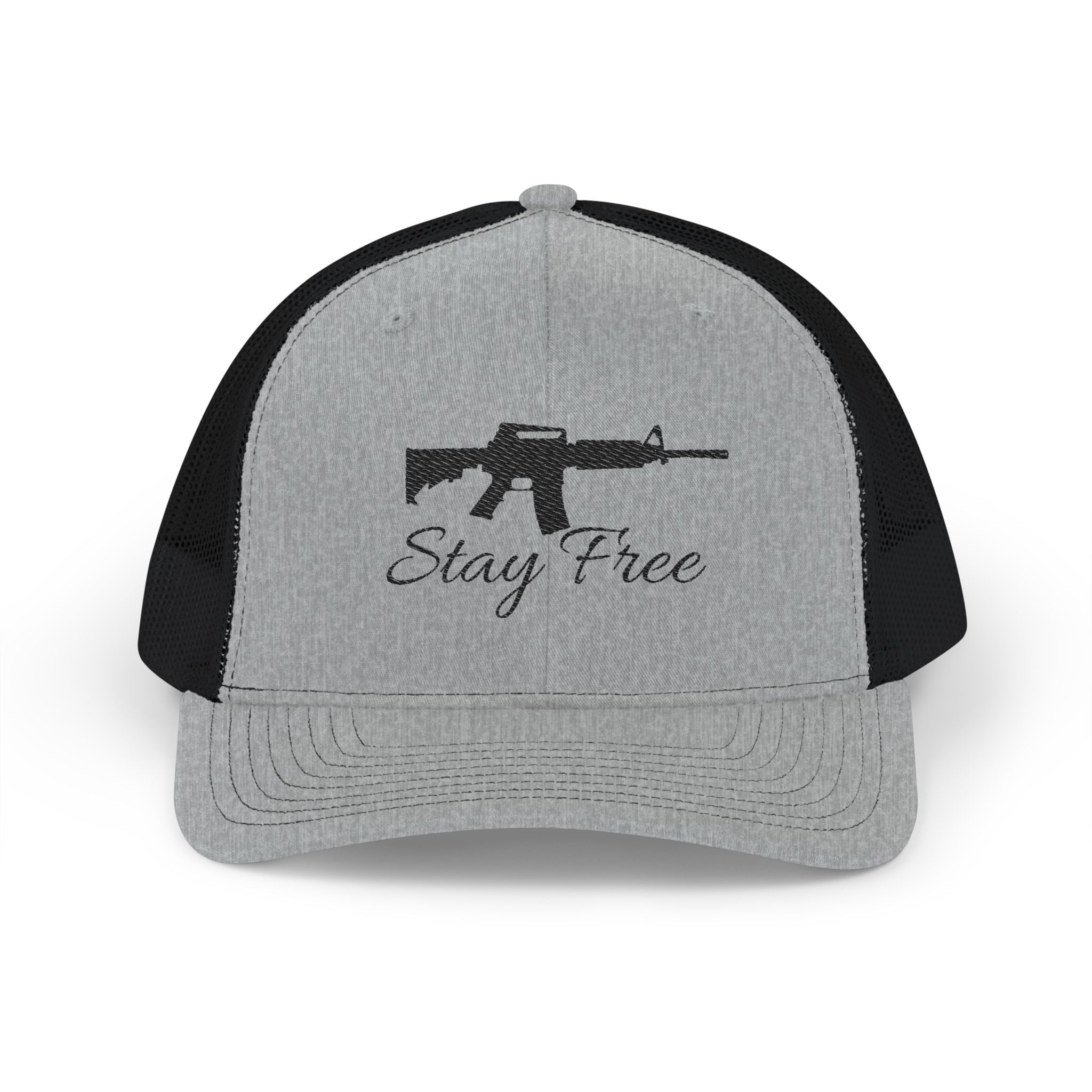 Embroidered 'Stay Free' Rifle Trucker Cap