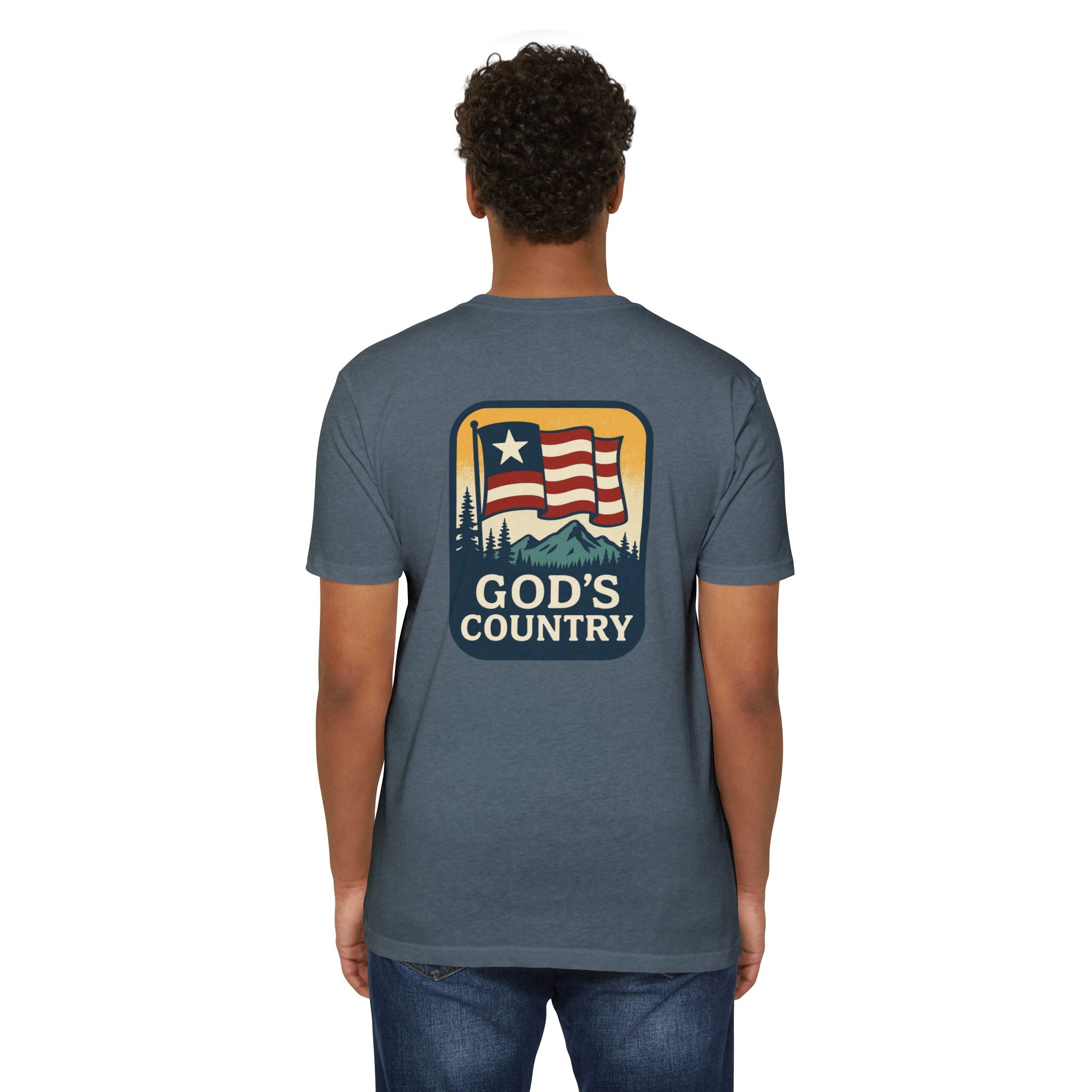 God's Country T-Shirt — Rustic Flag Graphic Tee (Chosen Thread)