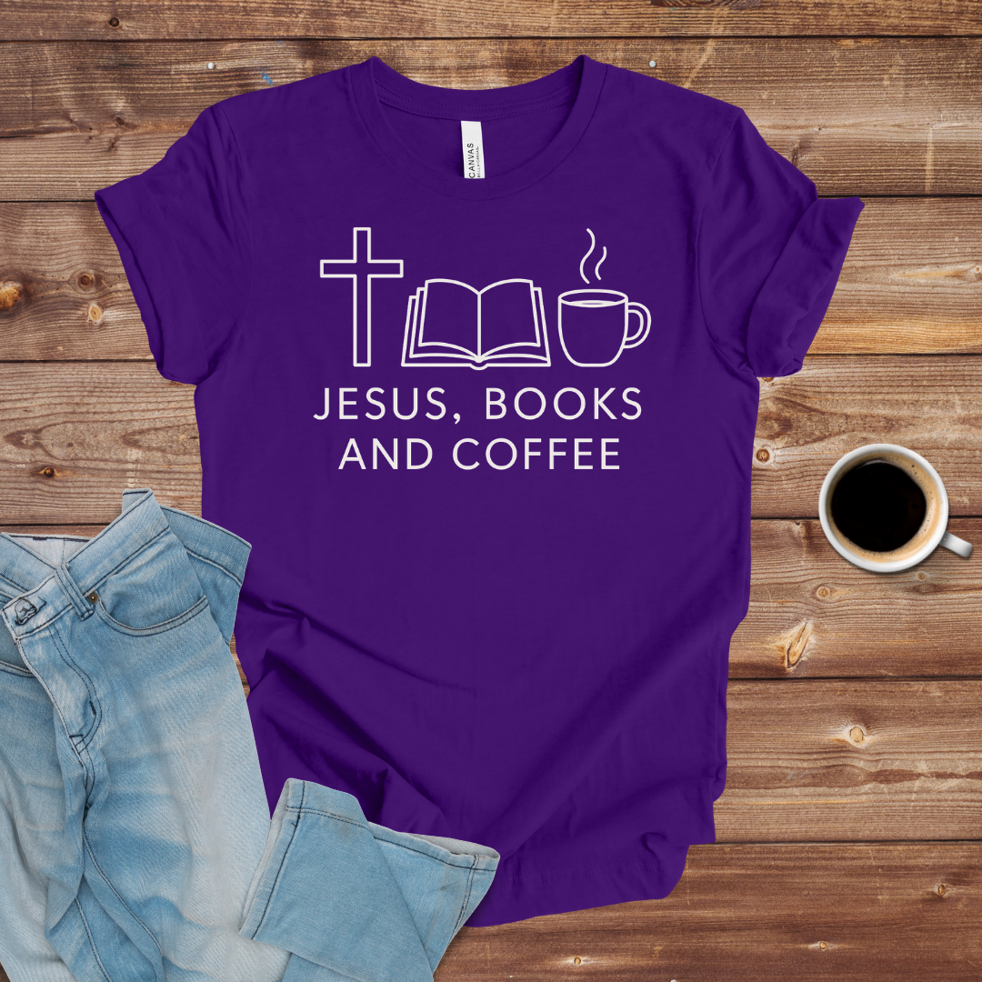 Jesus, Books and Coffee T-Shirt