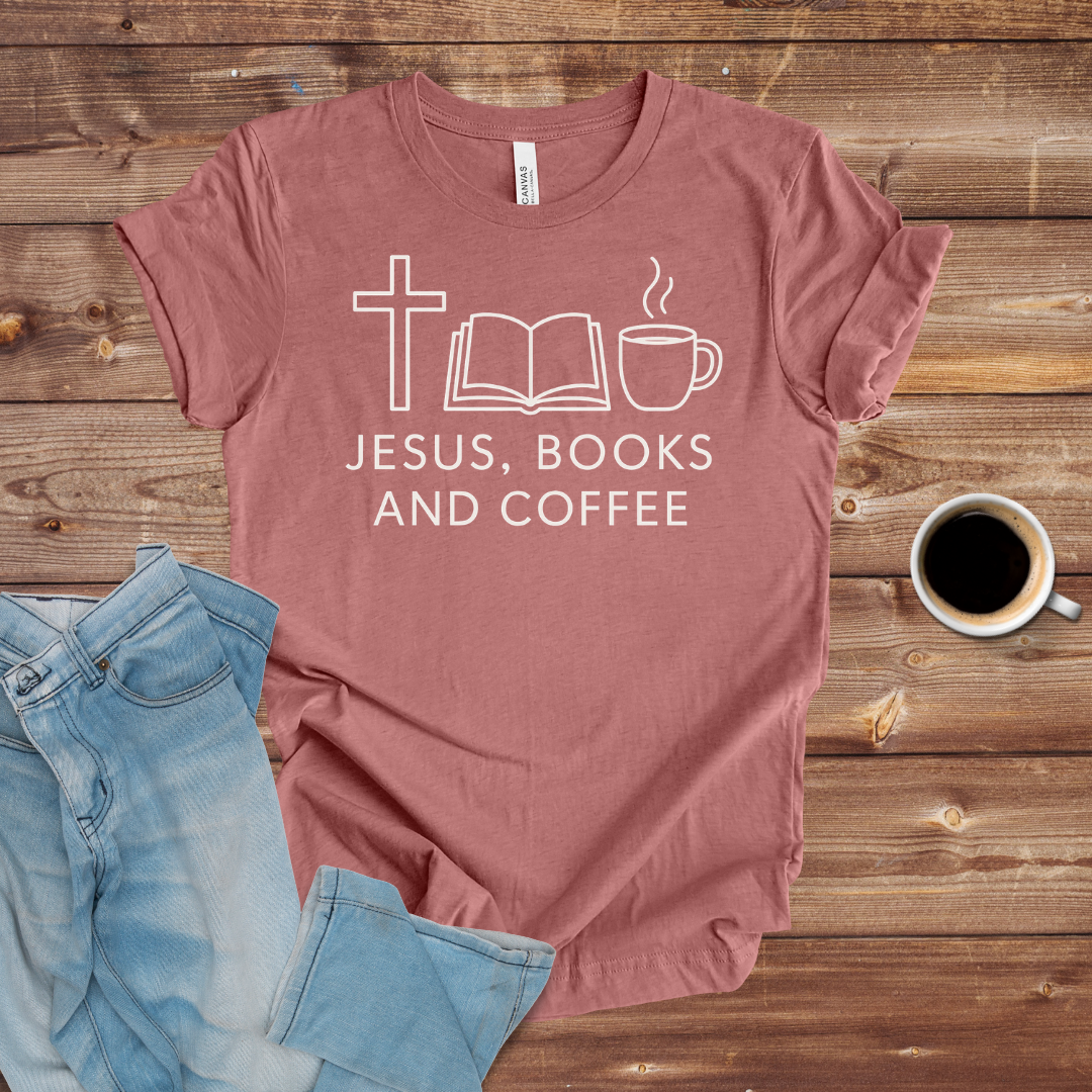 Jesus, Books and Coffee T-Shirt