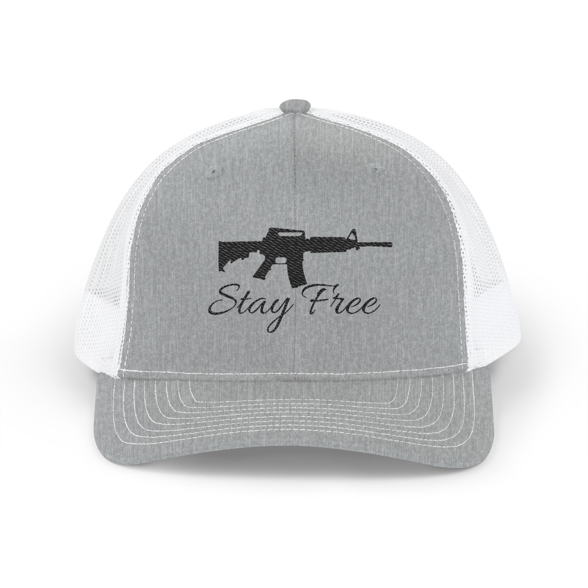 Embroidered 'Stay Free' Rifle Trucker Cap
