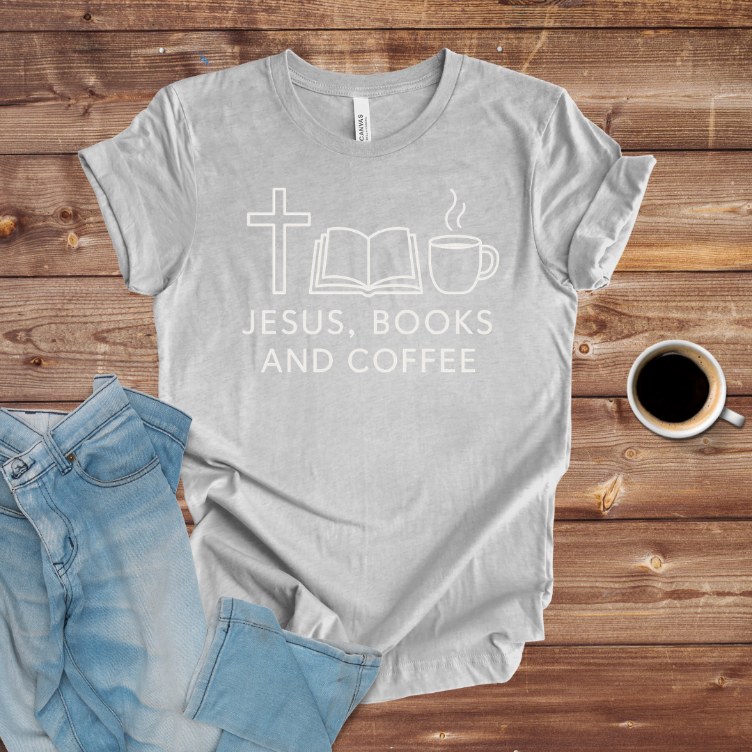 Jesus, Books and Coffee T-Shirt
