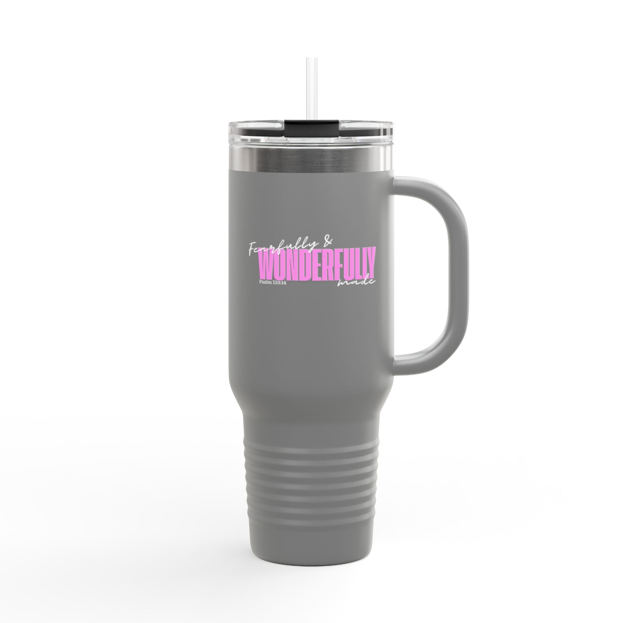 40oz Insulated  'Wonderfully' Stainless Tumbler with Straw