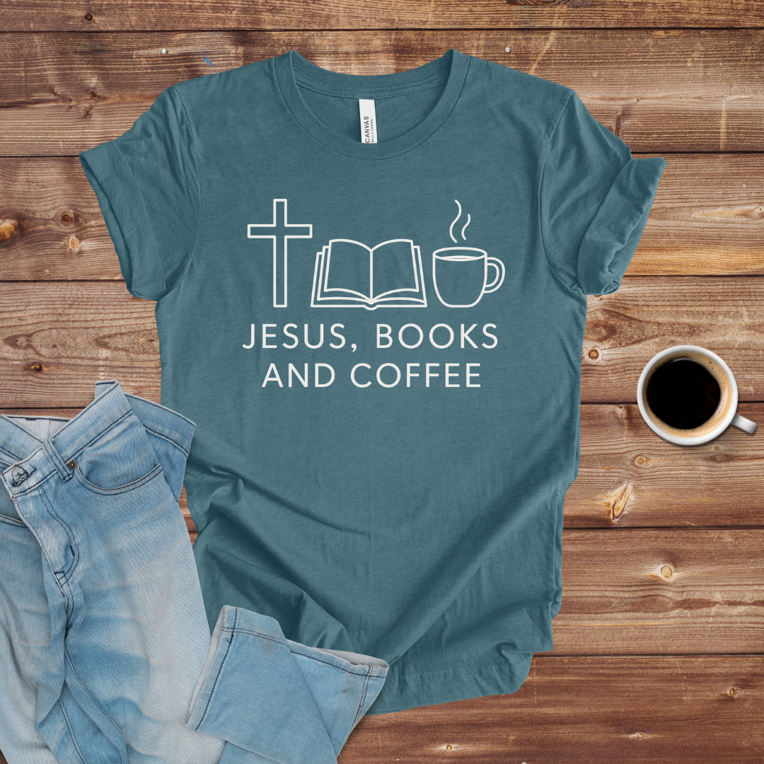 Jesus, Books and Coffee T-Shirt