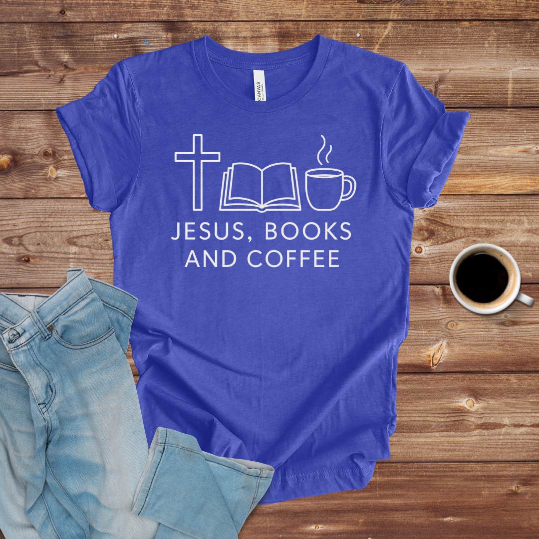 Jesus, Books and Coffee T-Shirt