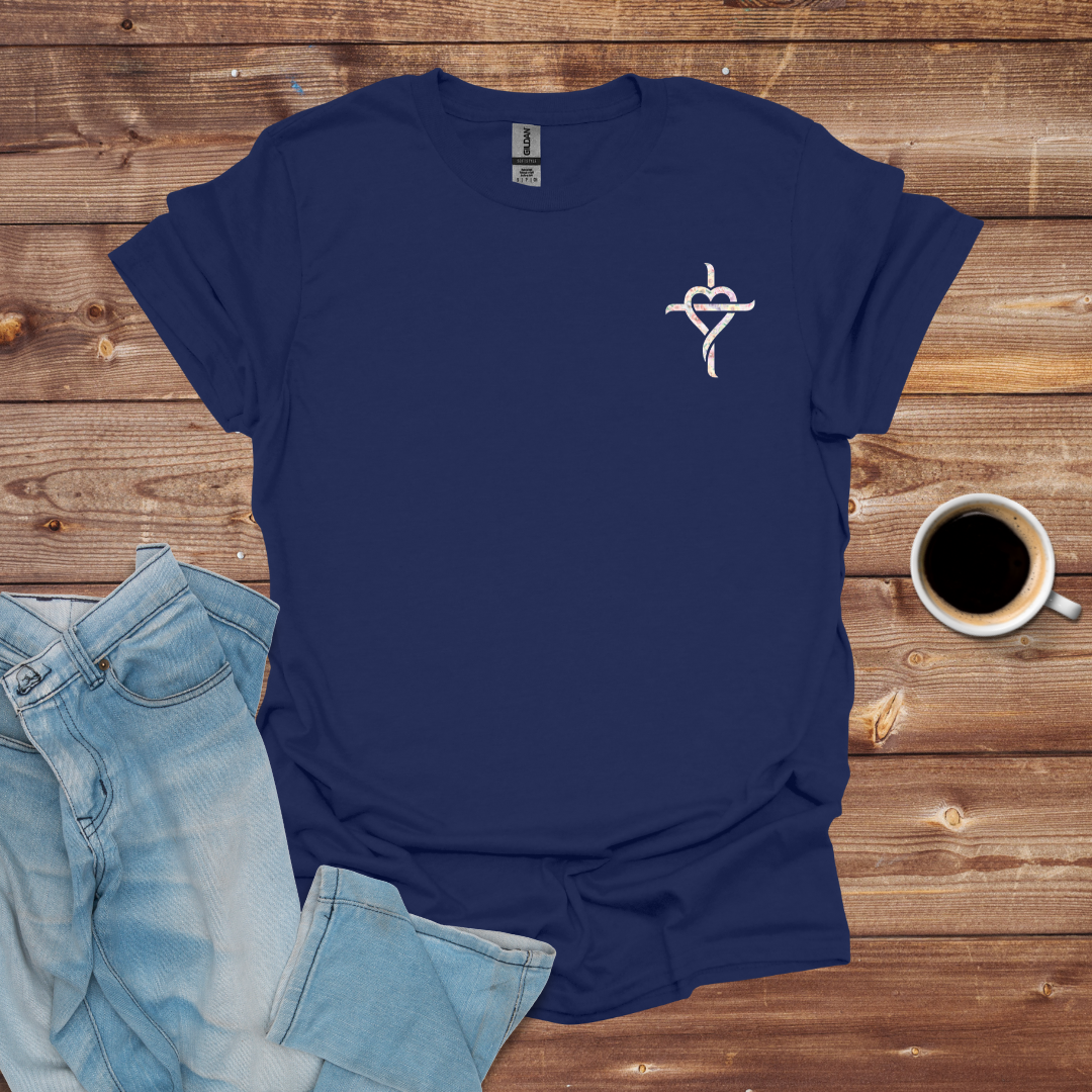 Floral Heart Cross T-Shirt