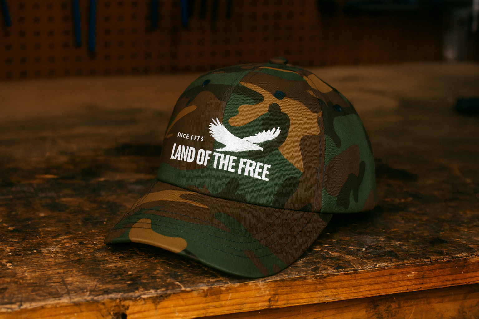 Camo "Land of the Free" Dad Cap