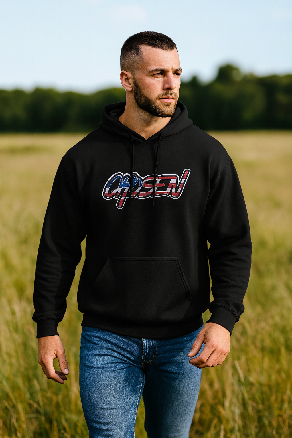American Flag Logo Hoodie