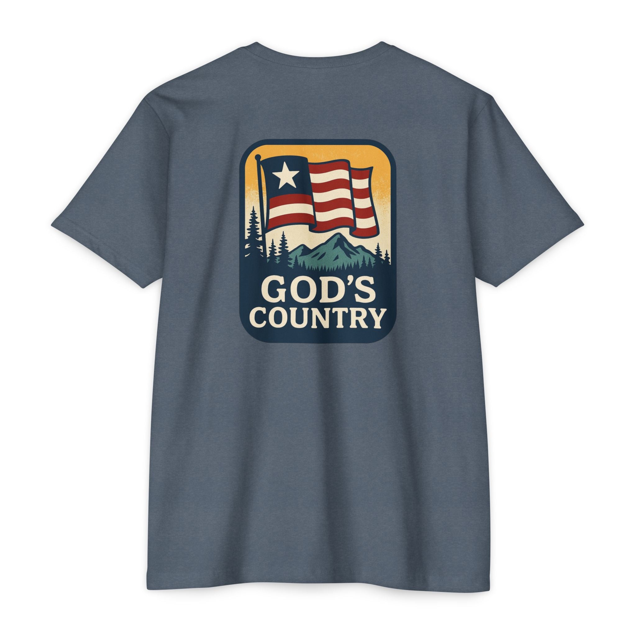 God's Country T-Shirt — Rustic Flag Graphic Tee (Chosen Thread)